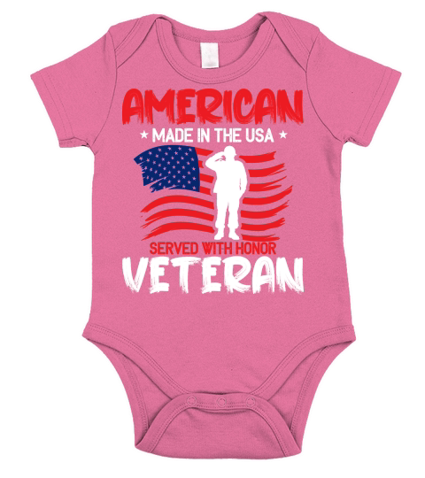 American made in the usa served with honor veteran Short Sleeve Baby One-Piece