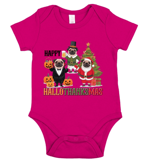Festive Celebrate Hallothanksmas Short Sleeve Baby One-Piece