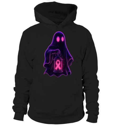 Neon Ghost Pink Ribbon Cyber Hoodie Unisex