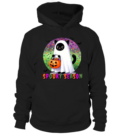 Spooky Season Ghost Cat Hoodie Unisex