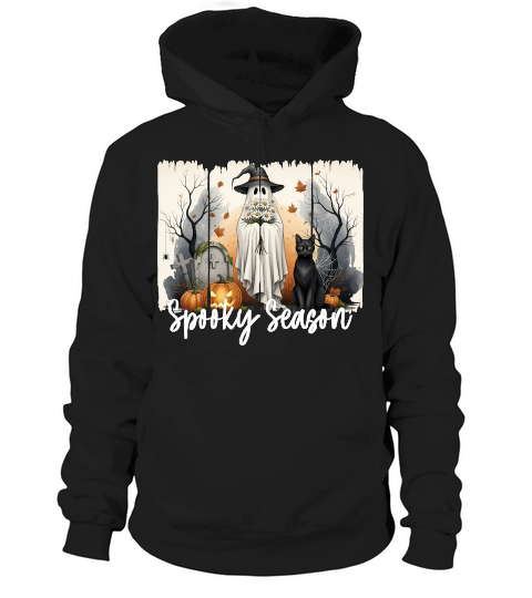 Spooky Season   White Halloween Hoodie Unisex