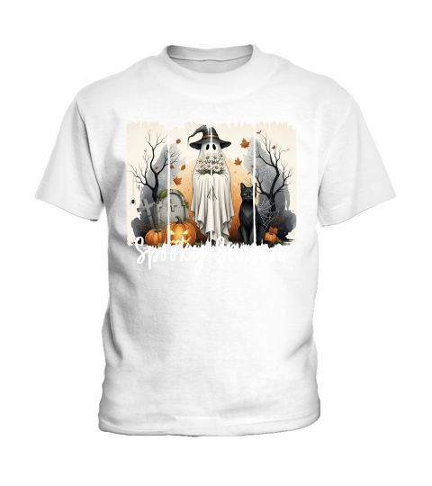 Spooky Season   White Halloween Kids T-Shirt