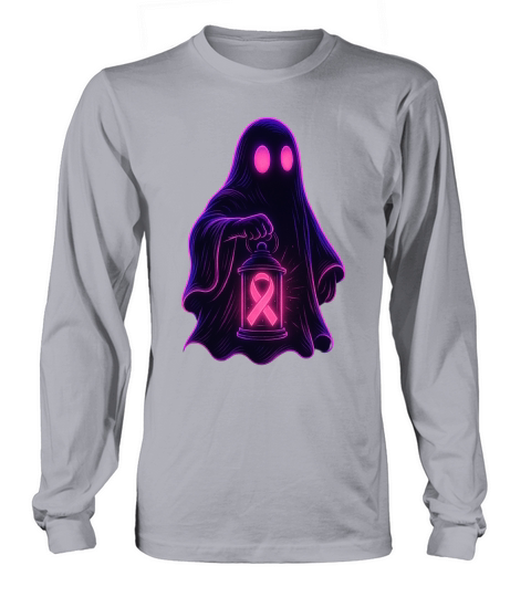 Neon Ghost Pink Ribbon Cyber Long sleeved Unisex