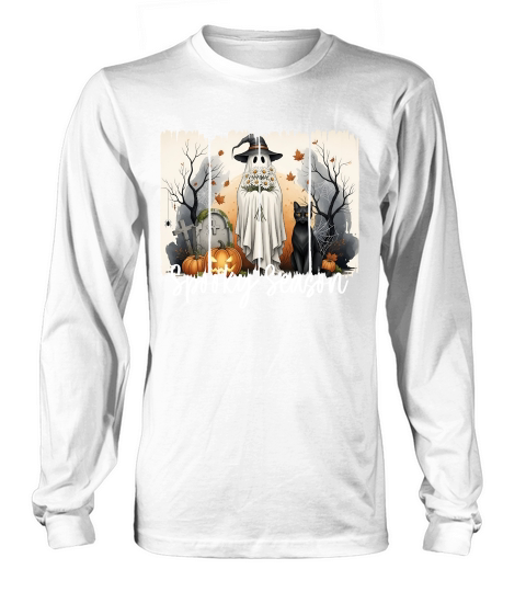 Spooky Season   White Halloween Long sleeved Unisex