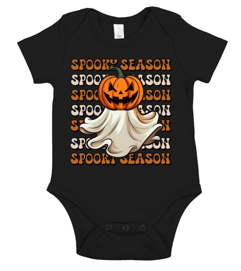 Spooky Season Halloween Boo Short Sleeve Baby One-Piece