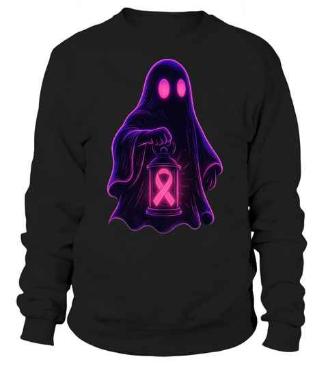Neon Ghost Pink Ribbon Cyber Sweatshirt Unisex