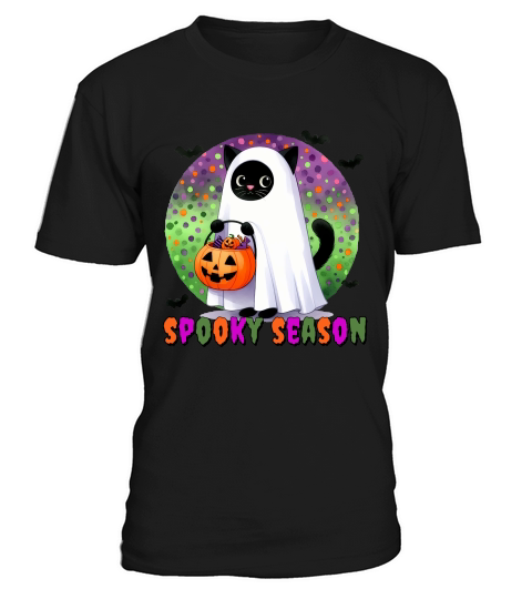 Spooky Season Ghost Cat T-Shirt Unisex