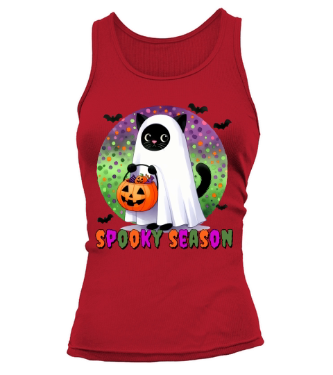 Spooky Season Ghost Cat Tank top Woman