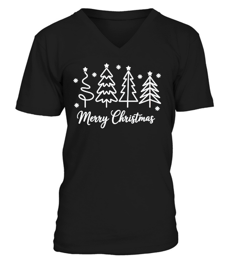 Christmas Tree Sublimation, Holiday V-Neck T-shirt