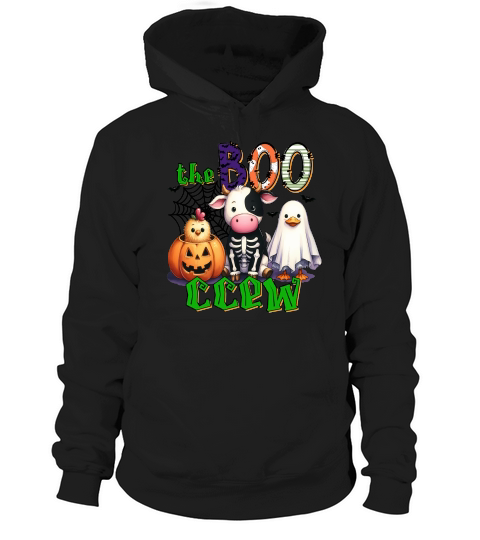 The Boo Crew Halloween Farm Animals Hoodie Unisex