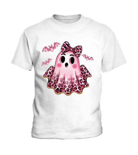 Coquette Glitter Ghost Halloween Kids T-Shirt