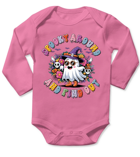Funky Halloween Spooky Crew Long Sleeve Baby One-Piece