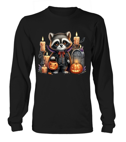 Watercolor Raccoon Halloween Design Long sleeved Unisex