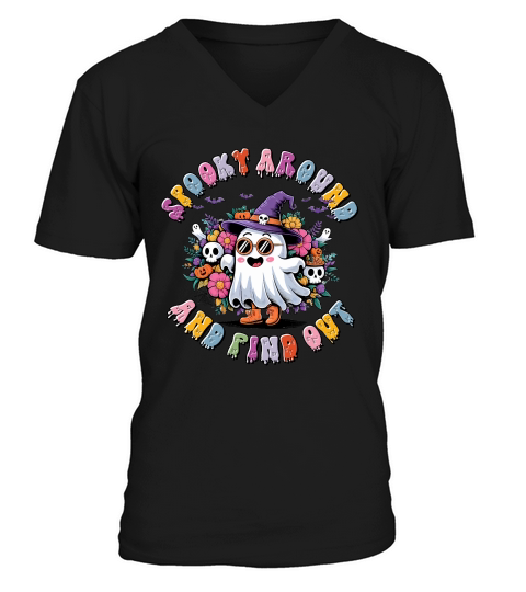 Funky Halloween Spooky Crew V-Neck T-shirt