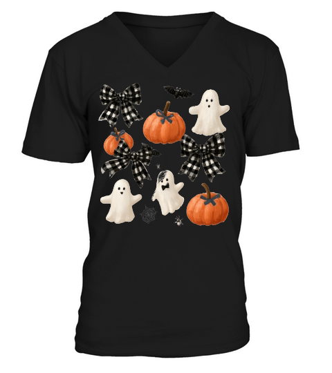 Trendy Halloween Spooky V-Neck T-shirt