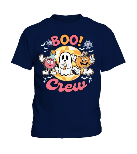 Boo Crew Halloween Spooky Retro Kids T-Shirt