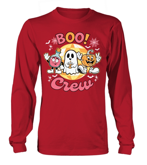 Boo Crew Halloween Spooky Retro Long sleeved Unisex