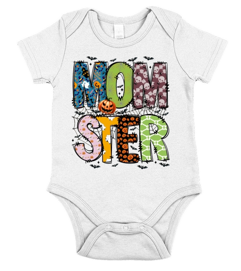 Momster Halloween Mama Spooky Season Short Sleeve Baby One-Piece