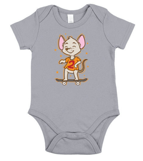 Mouse on the Skateboard Pet Short Sleeve Baby One-Piece