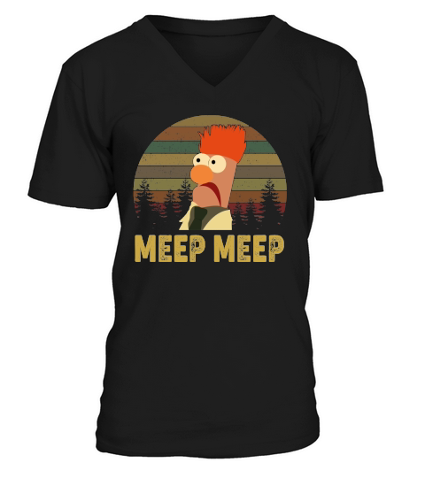 Meep Meep The Muppet Show And Beaker V-Neck T-shirt