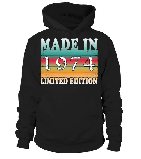 Year 1974 born Vintage Birthday Gift Hoodie Unisex