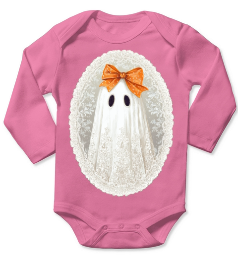 Vintage Lace Ghost Bow Halloween Long Sleeve Baby One-Piece Vintage Lace Ghost Bow Halloween Long Sleeve Baby One-Piece