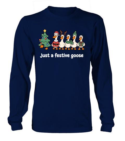 Festive Goose Christmas Sublimation Long sleeved Unisex