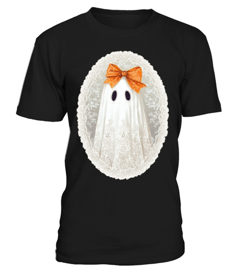 Vintage Lace Ghost Bow Halloween T-Shirt Unisex