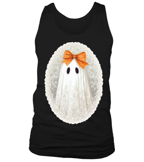Vintage Lace Ghost Bow Halloween Tank Top Unisex