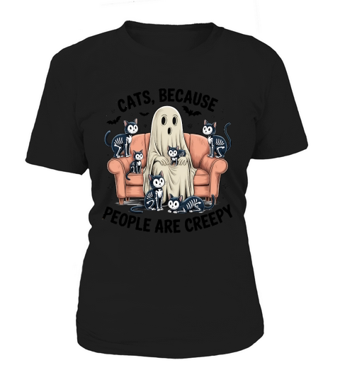 Creepy Cats People Are Creepy, Retro Halloween Women's T-Shirt