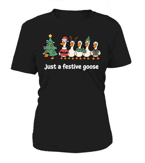 Festive Goose Christmas Sublimation Women's T-Shirt