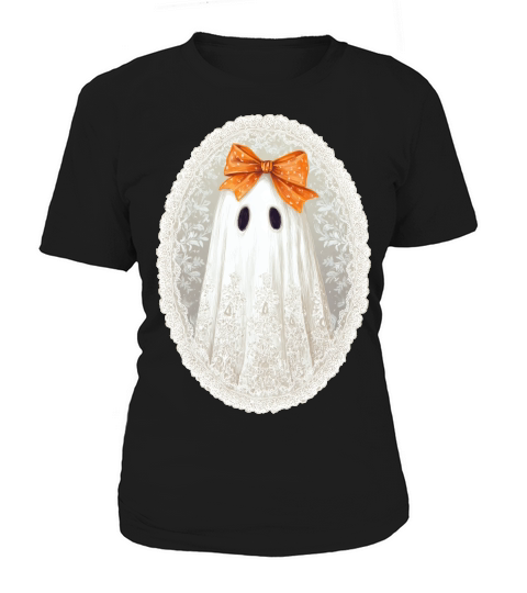 Vintage Lace Ghost Bow Halloween Women's T-Shirt