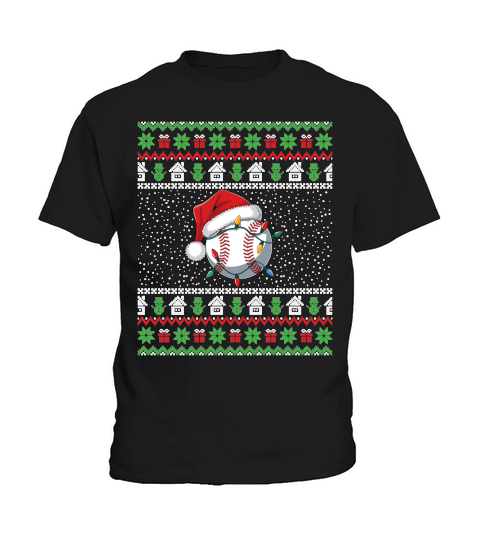 Ugly Christmas Holiday Baseball Kids T-Shirt