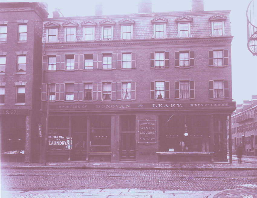 Image of South side of Beach Street, east corner of Tyler Street, Boston, Mass., 1901