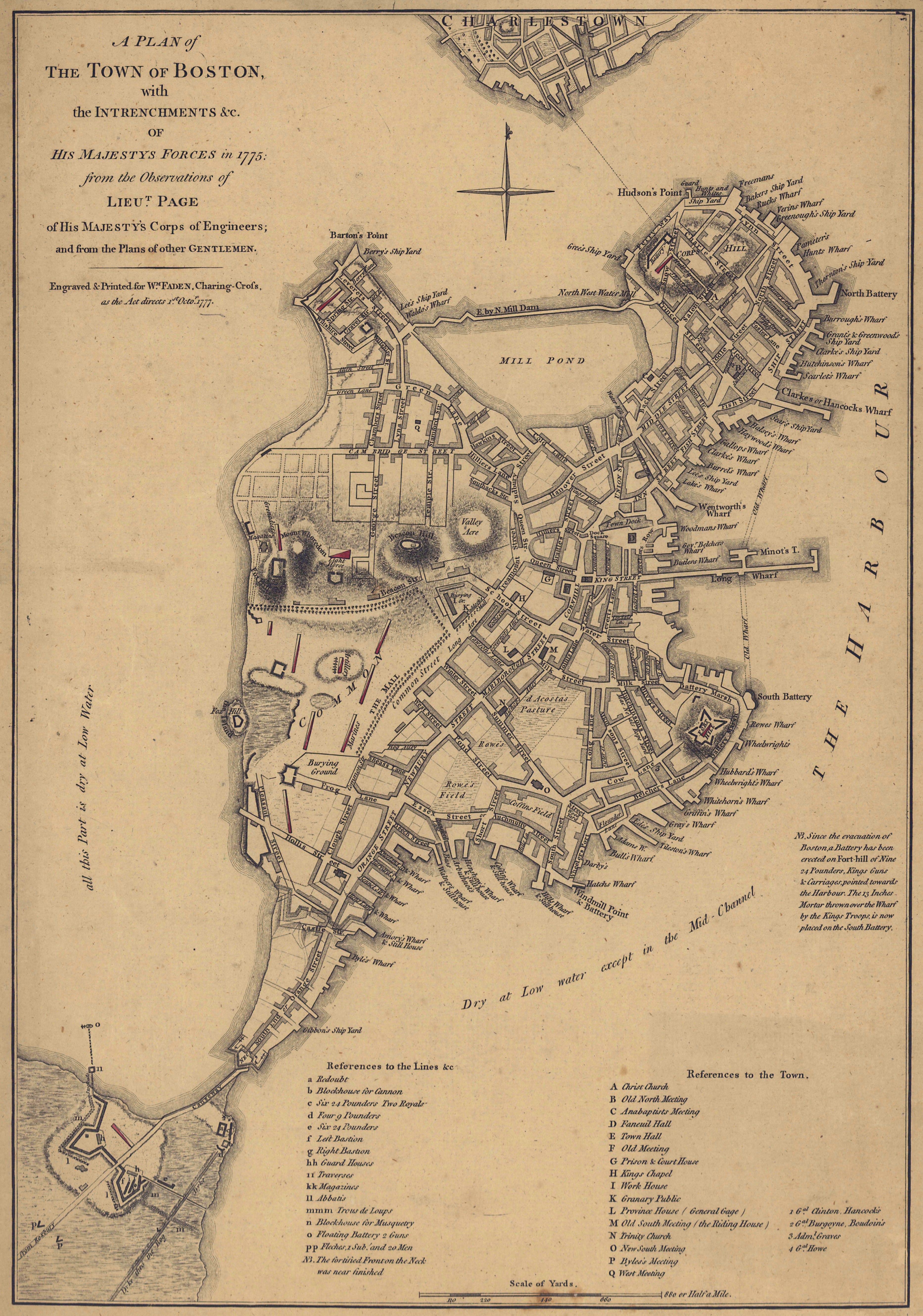 Image of Detail from “A Plan of the Town of Boston With the Intrenchments &c. of His Majesty’s Forces in 1775”