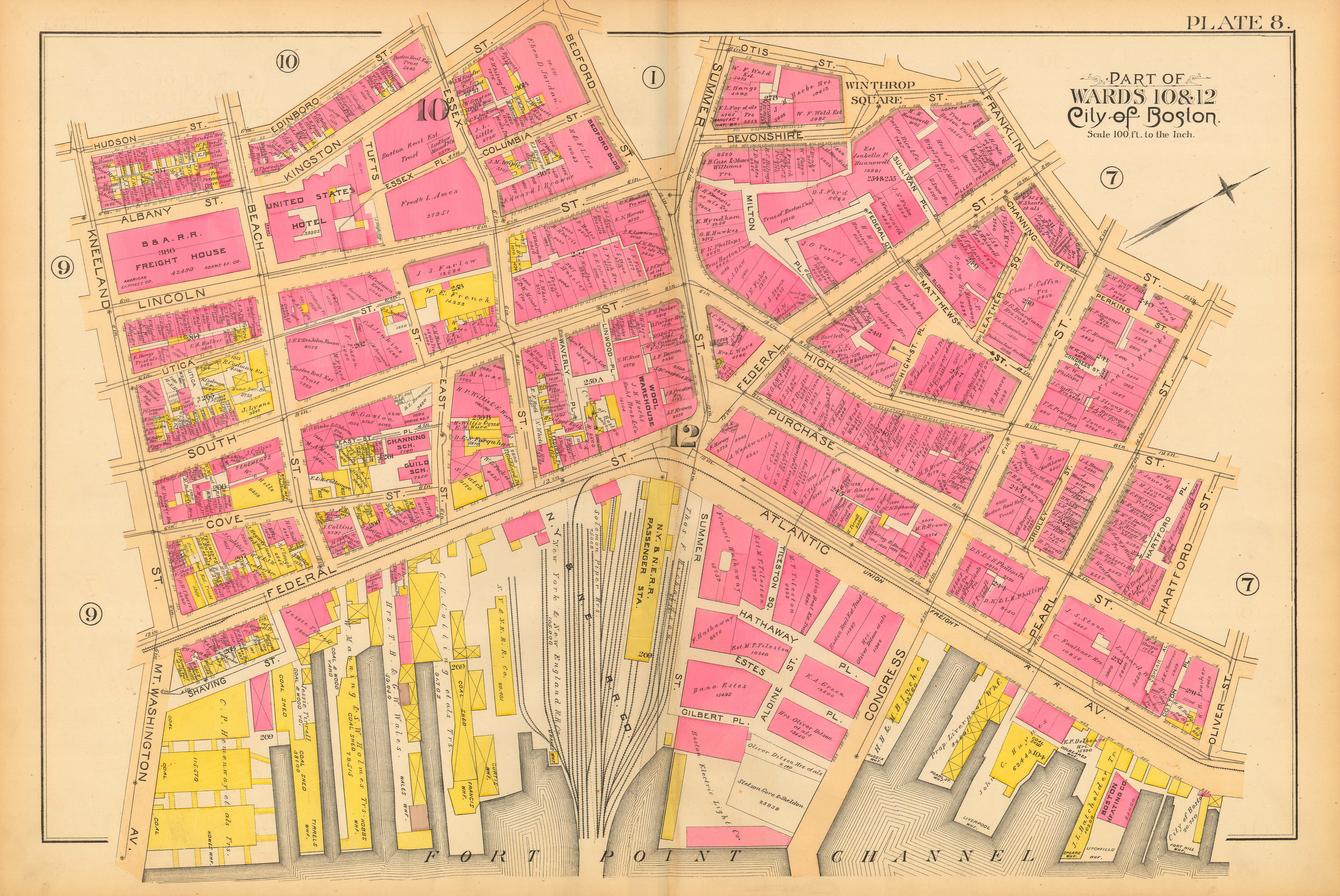 Image of “Plate 8” from “Atlas of the City of Boston: City Proper and Roxbury”