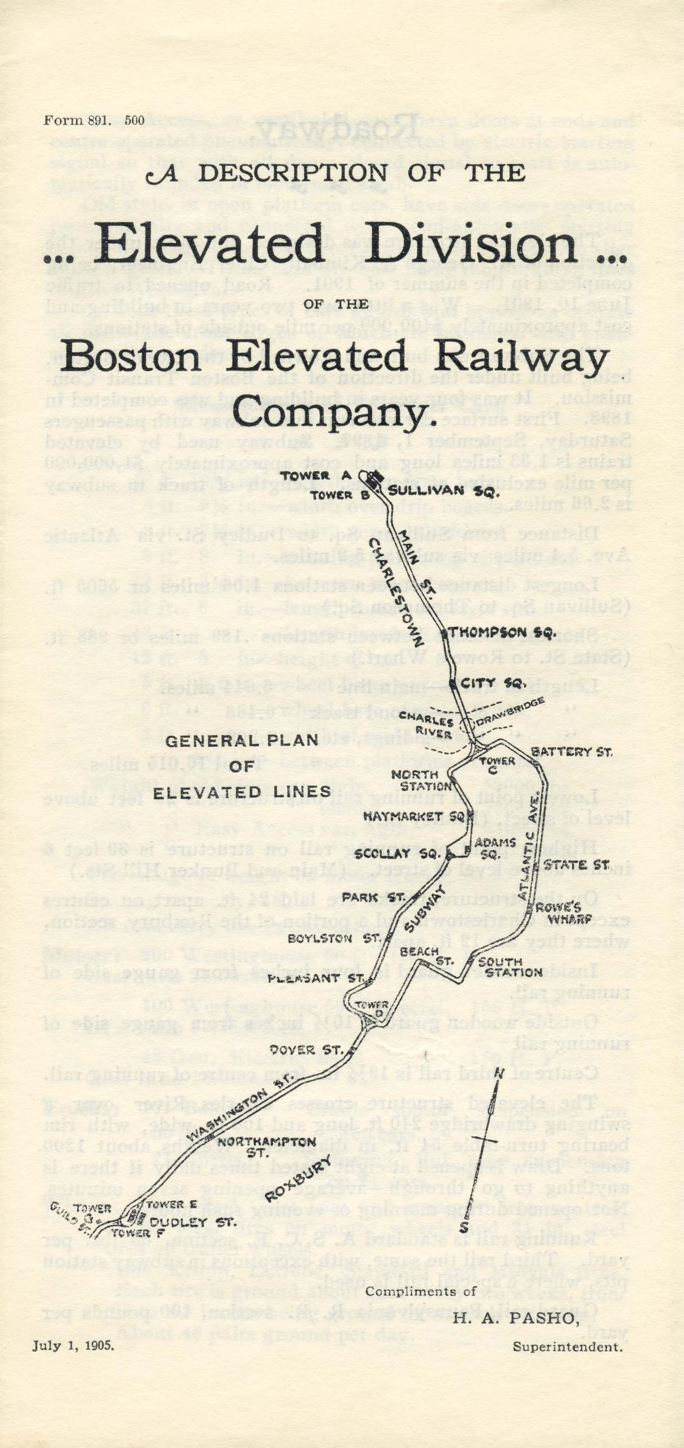 Image of Cover Page from “A Description of the Elevated Division of the Boston Elevated Railway Company”