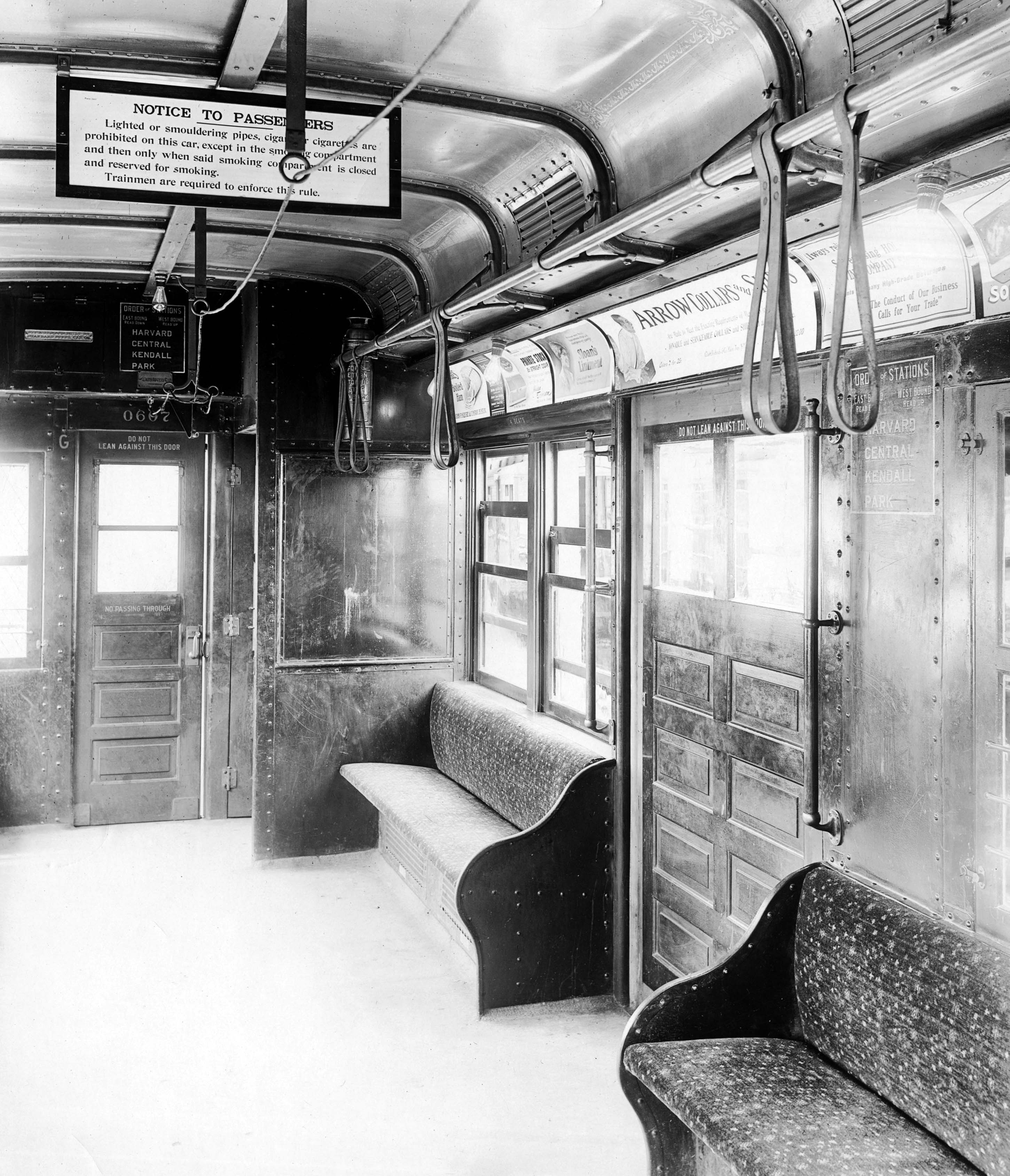 Image of Interior of BERy Rapid Transit Car #0607, 25 Nov. 1911