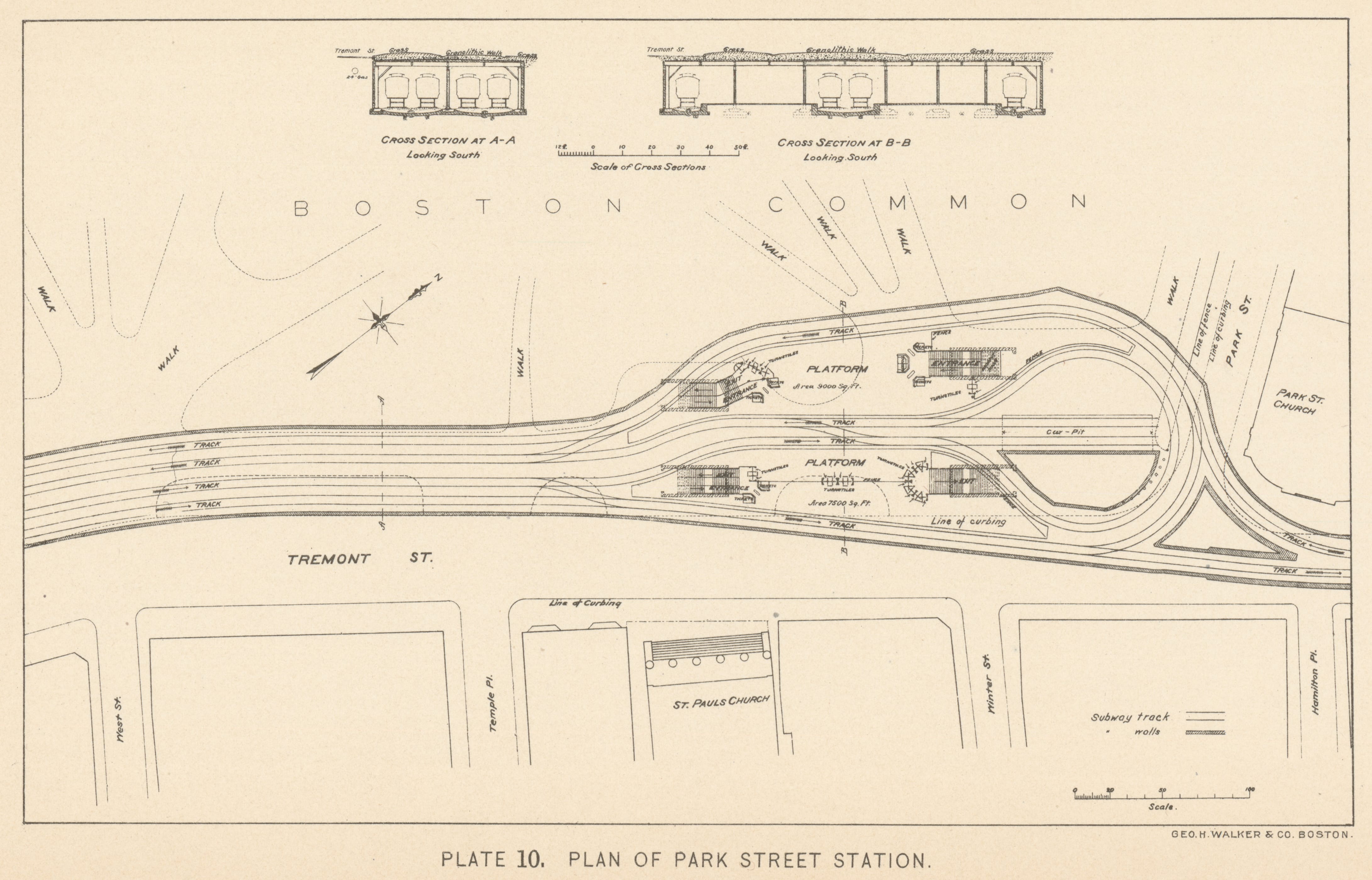 Image of “Plate 10” from “Fourth Annual Report of the Boston Transit Commission”