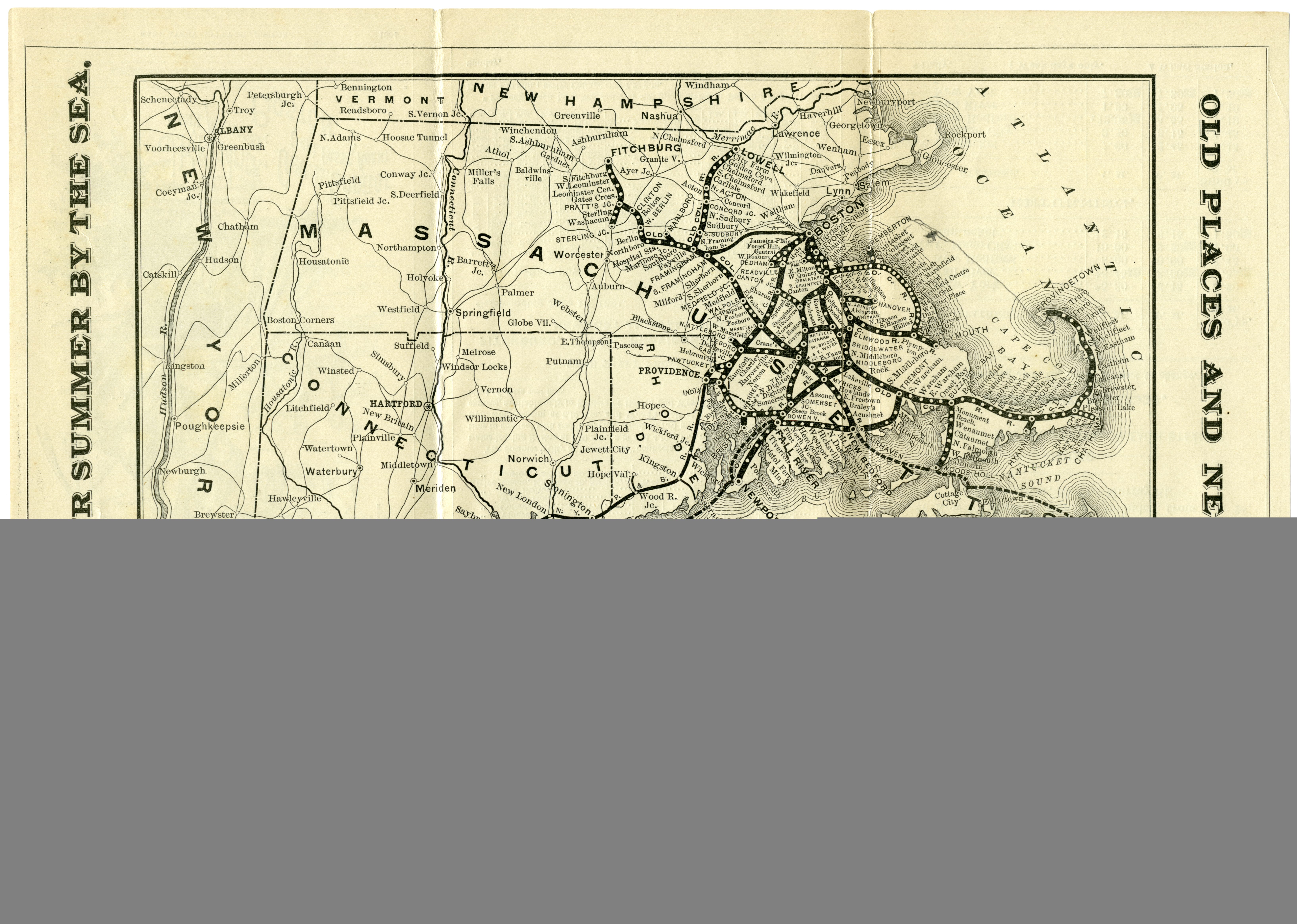 Image of Old Colony Railroad Timetable Map