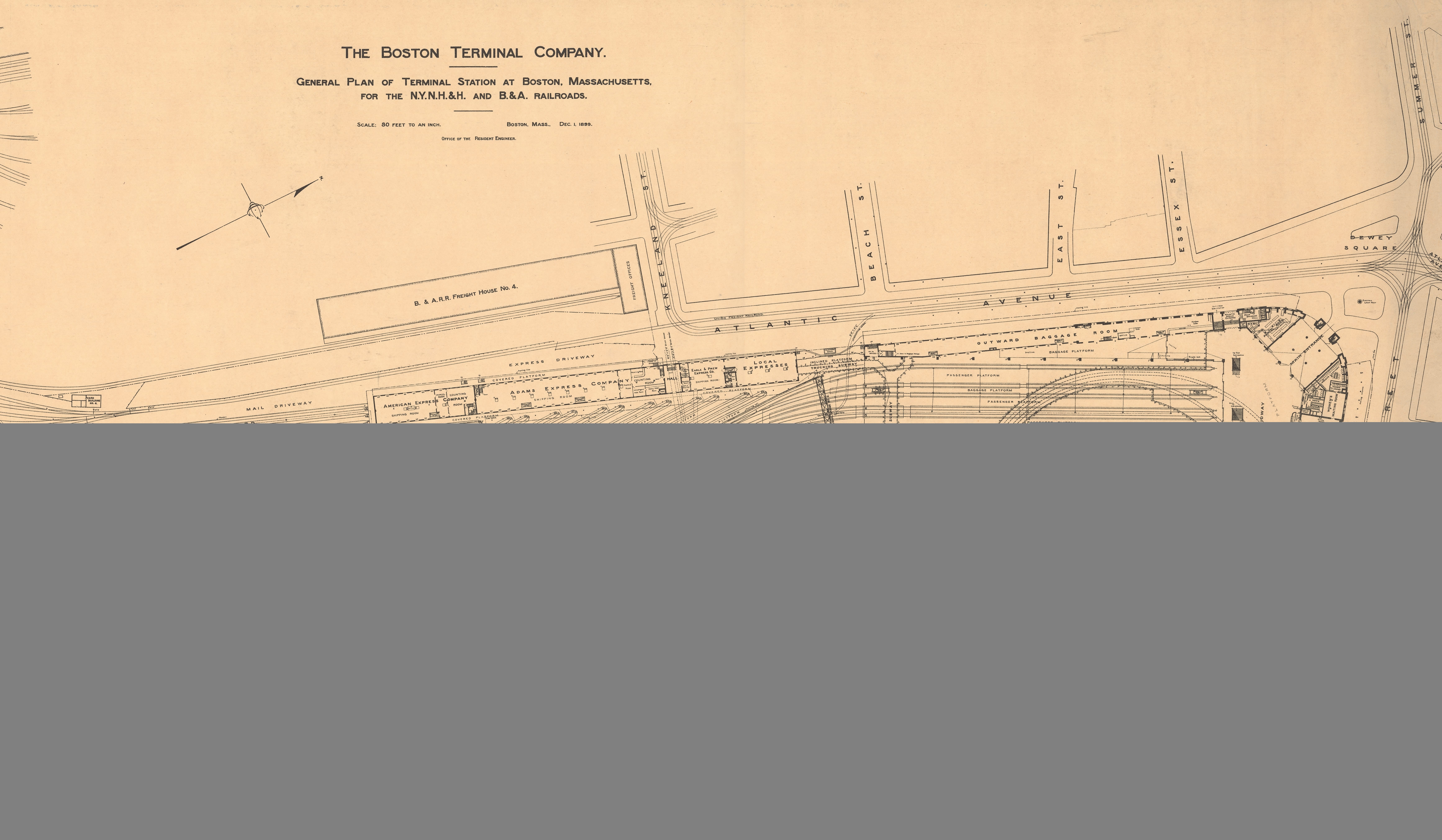 Image of General Plan of Terminal Station at Boston, Massachusetts, for the N.Y. N.H. & H. and B. & A. Railroads
