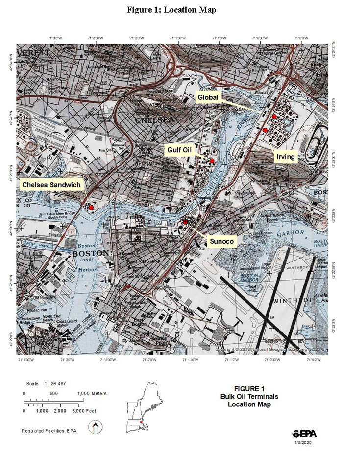 EPA Map: Bulk Oil Terminals Location Map, 2020