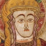 Mother of God, Book of Kells, 9th Century. Severe abstract style.