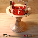 A Painted Wooden Chalice Set