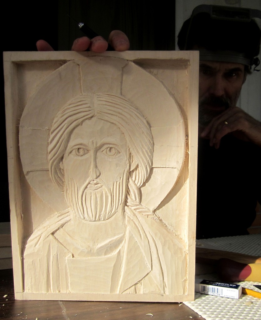 Steve Crider's almost finished icon. He had never carved before.