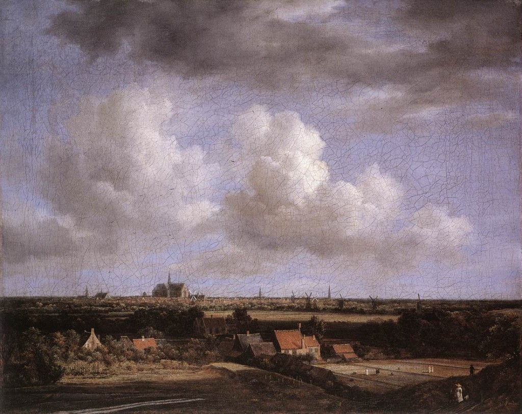 Landscape by Ruisdael described in the talk as showing God's glory in creation.