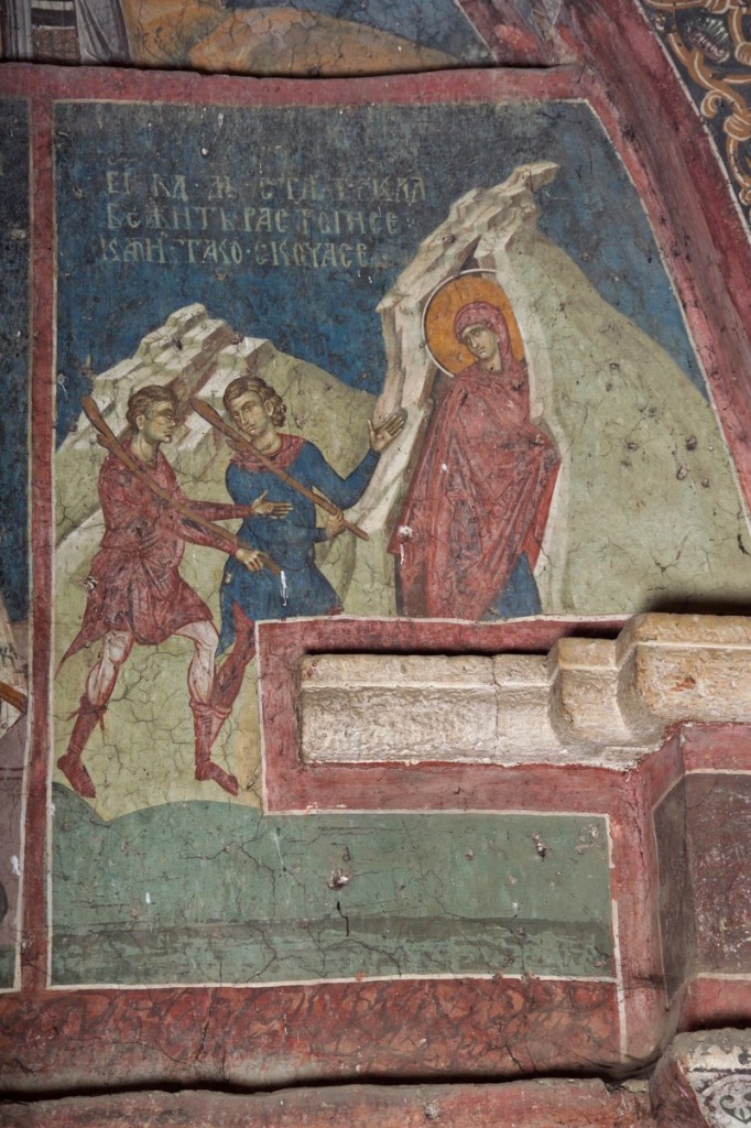 St-Thekla enters the cleft of the rock to flee her pursuers