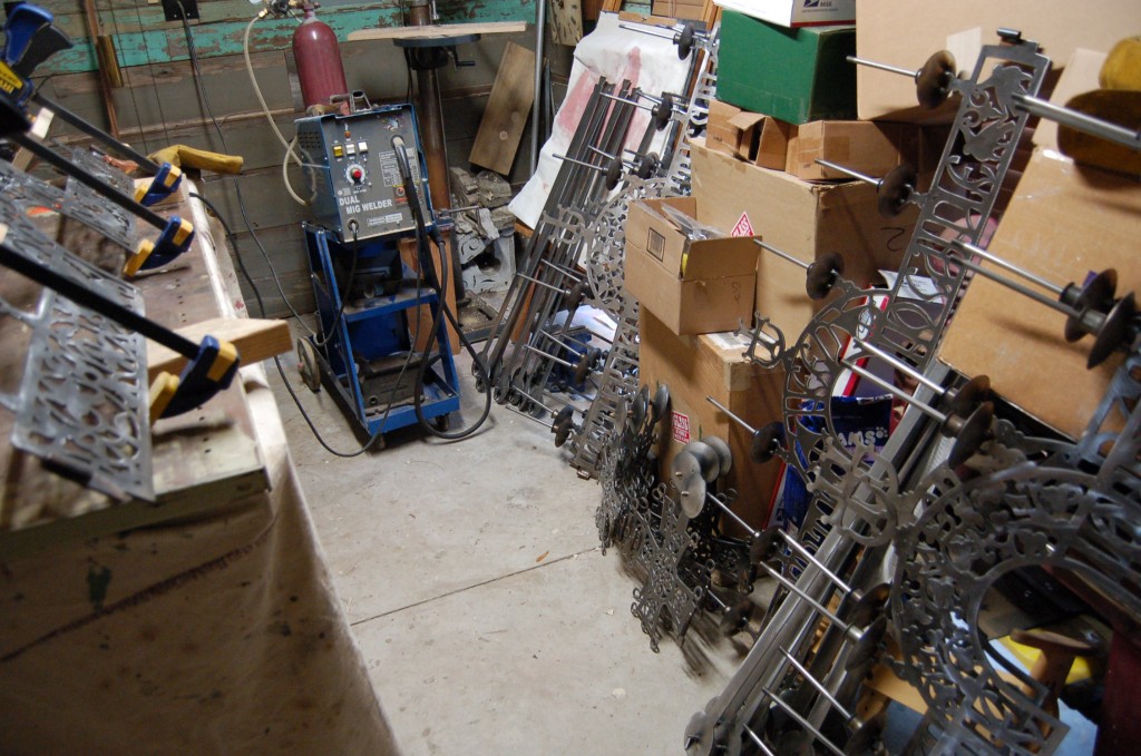 The parts completely filled my little workshop during welding.
