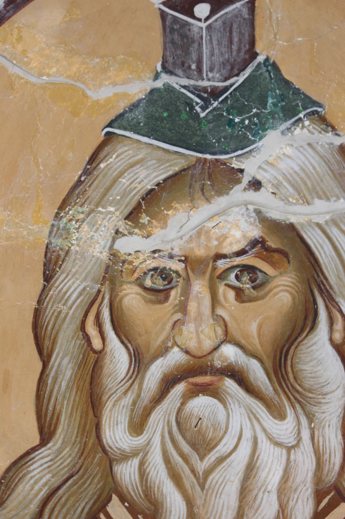 Righteous Abraham. Father of Nations: fresco from St. Nicolas monastery near Prilep, in the village of Manastir on Mariovo Mountain, Macedonia. Built in 1005 by Alexius, the cousin of the Emperor Alexius Comnenus.