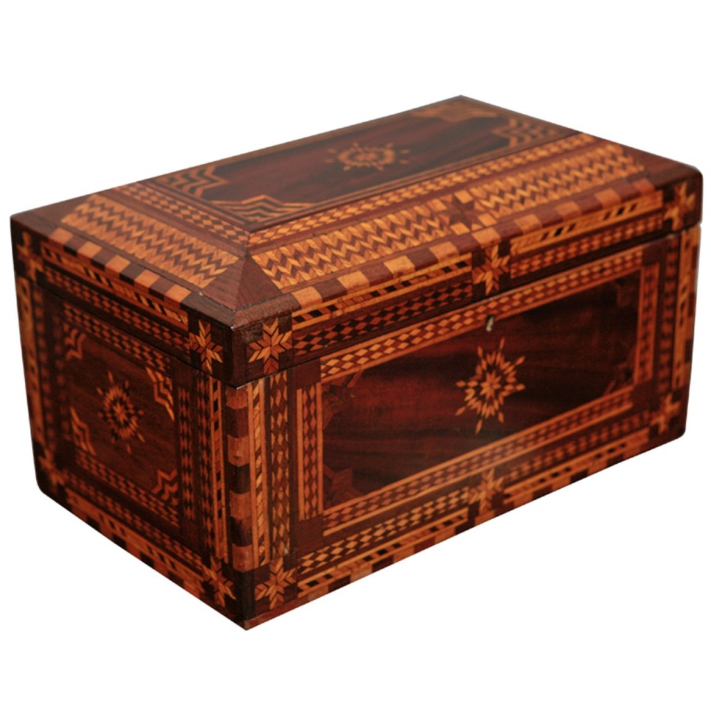 A 19th-century American inlaid jewelry box